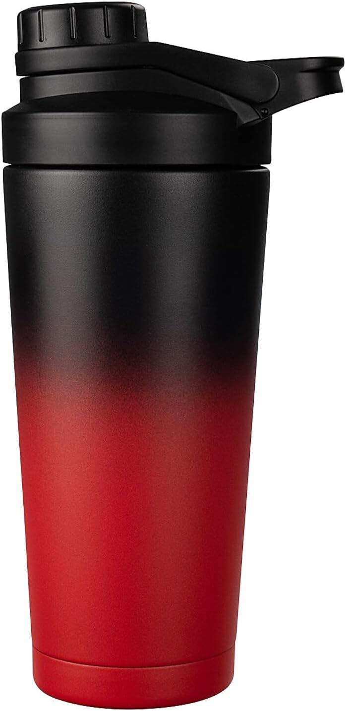 Shaker Proteinshaker mit Sieb, doppelwandiger Edelstahl, vakuumisoliert, BPA-frei und langlebig, 100 % auslaufsicher, 750 ml