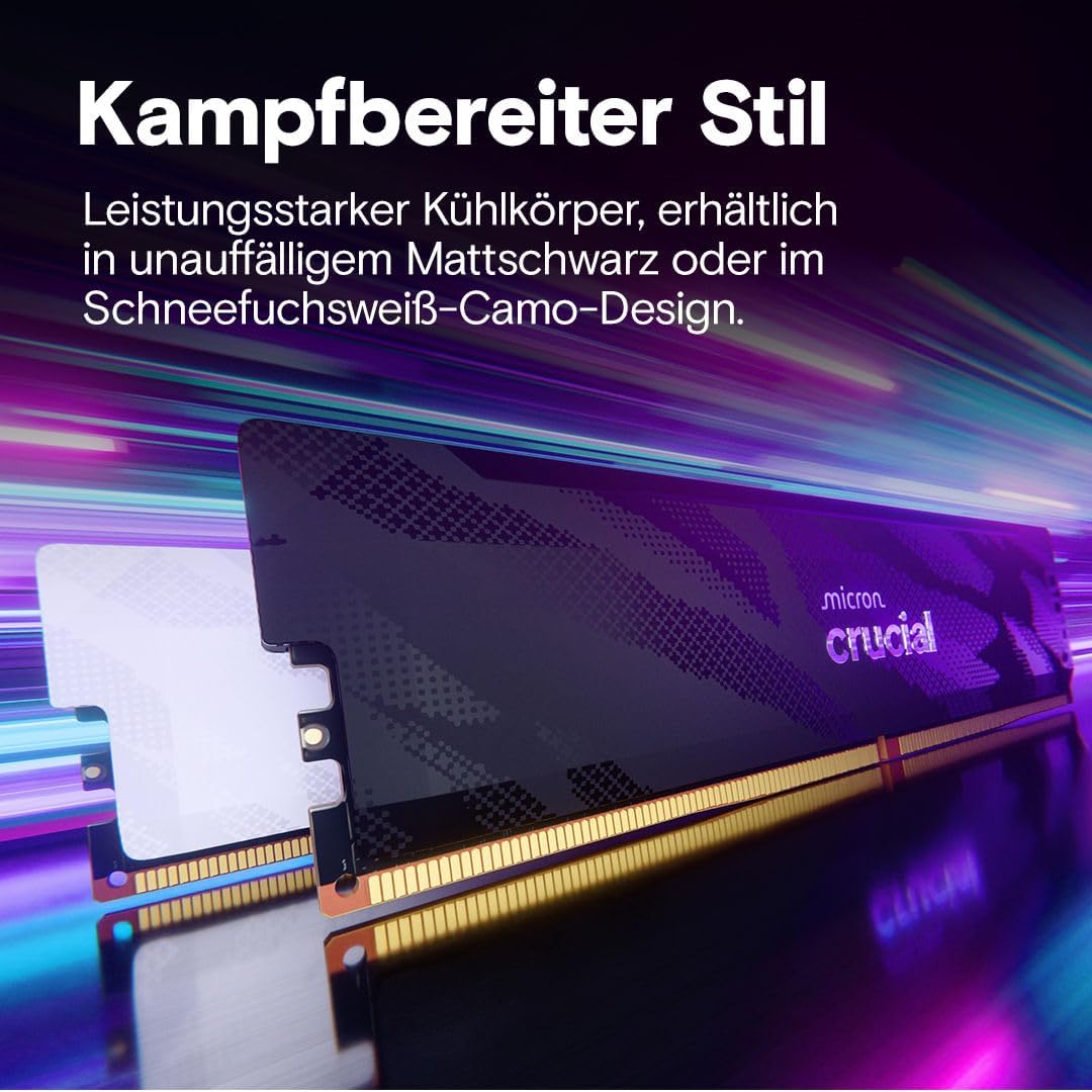 Crucial Pro DDR5 RAM 32 GB Kit (2 x 16 GB) 6400 MHz CL32, Gaming-PC-Speicher, Intel XMP 3.0 / AMD Expo, Schwarz – CP2K16G64C32U5B – Bild 5