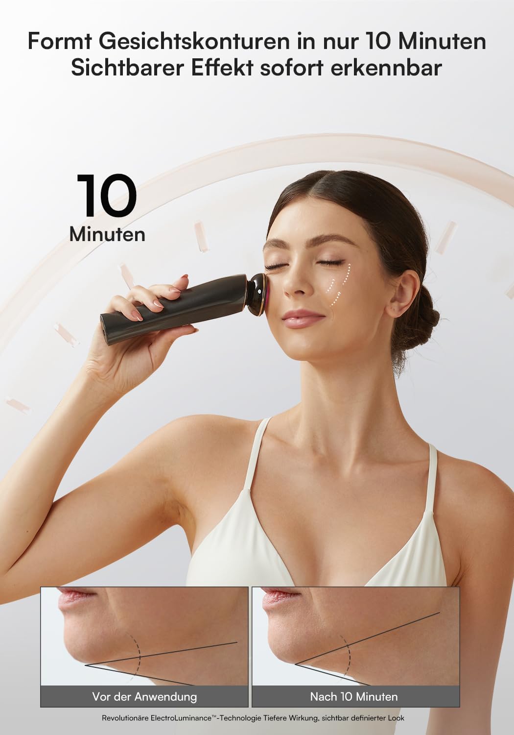 INIA Professionelles 3-in-1-Anti-Falten-Gesichtsmassagegerät mit Mikrostrom und rotem Licht, straffendes Lifting-Gerät für Hals/Nacken, reduziert Schwellungen und Falten – Bild 8