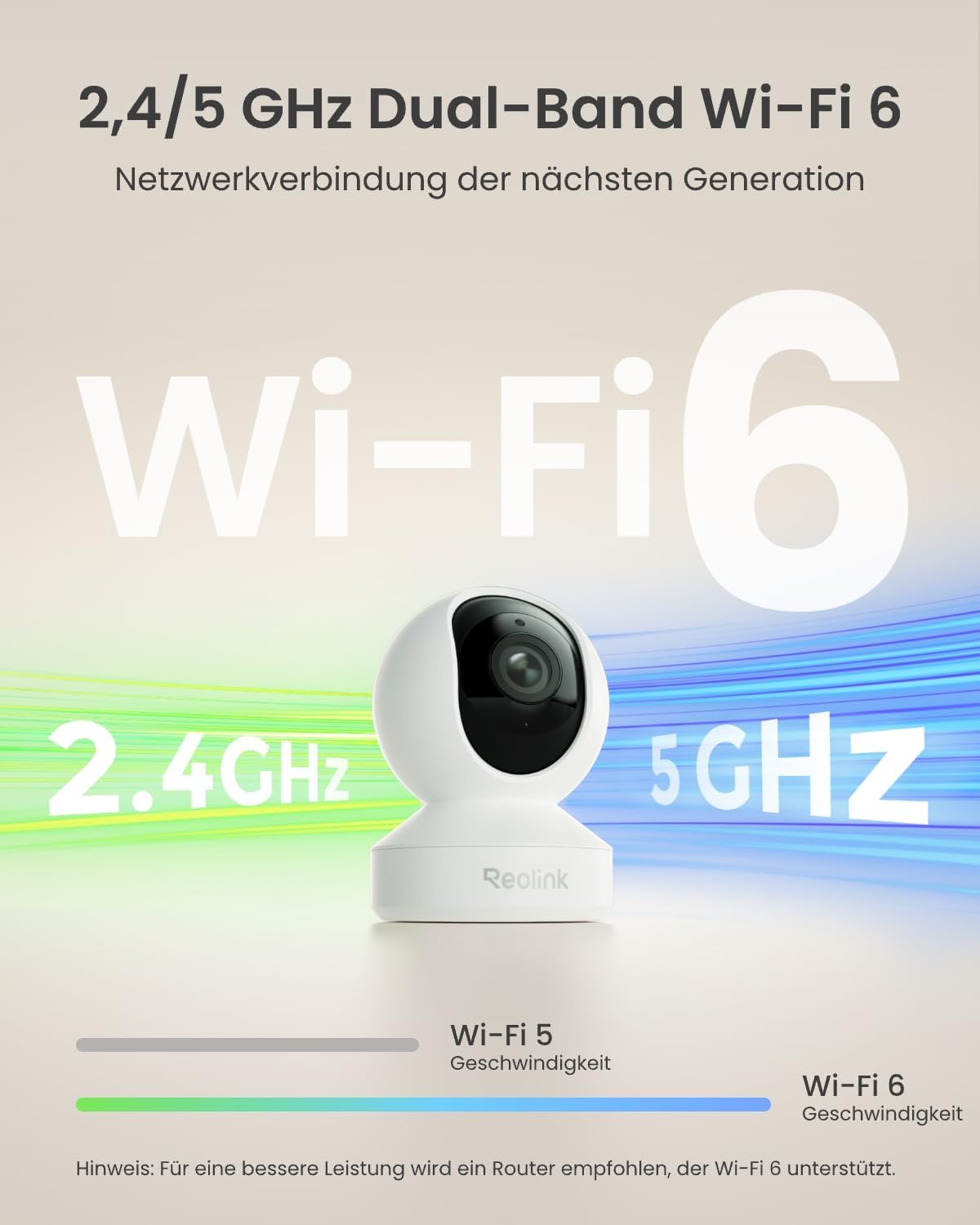 Reolink 4K PTZ WLAN-Überwachungskamera für den Innenbereich, 2,4/5 GHz Wi-Fi 6, Babyphone mit Kamera, 3-fach optischer Zoom, Autoverfolgung, Innenkamera für Kinder, Hundekamera, Erkennung von Menschen/Haustieren/Schreien, E1-Zoom – Bild 6