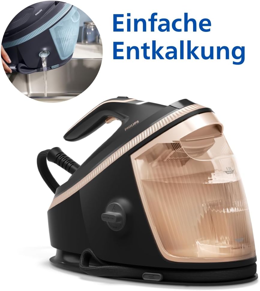 Philips PerfectCare Dampfbügelstation 7000 Serie, 650 g Dampfstoß, 8,5 Bar, SteamGlide Elite-Bügelsohle, automatischer intelligenter Dampf (PSG7300/80) – Bild 9