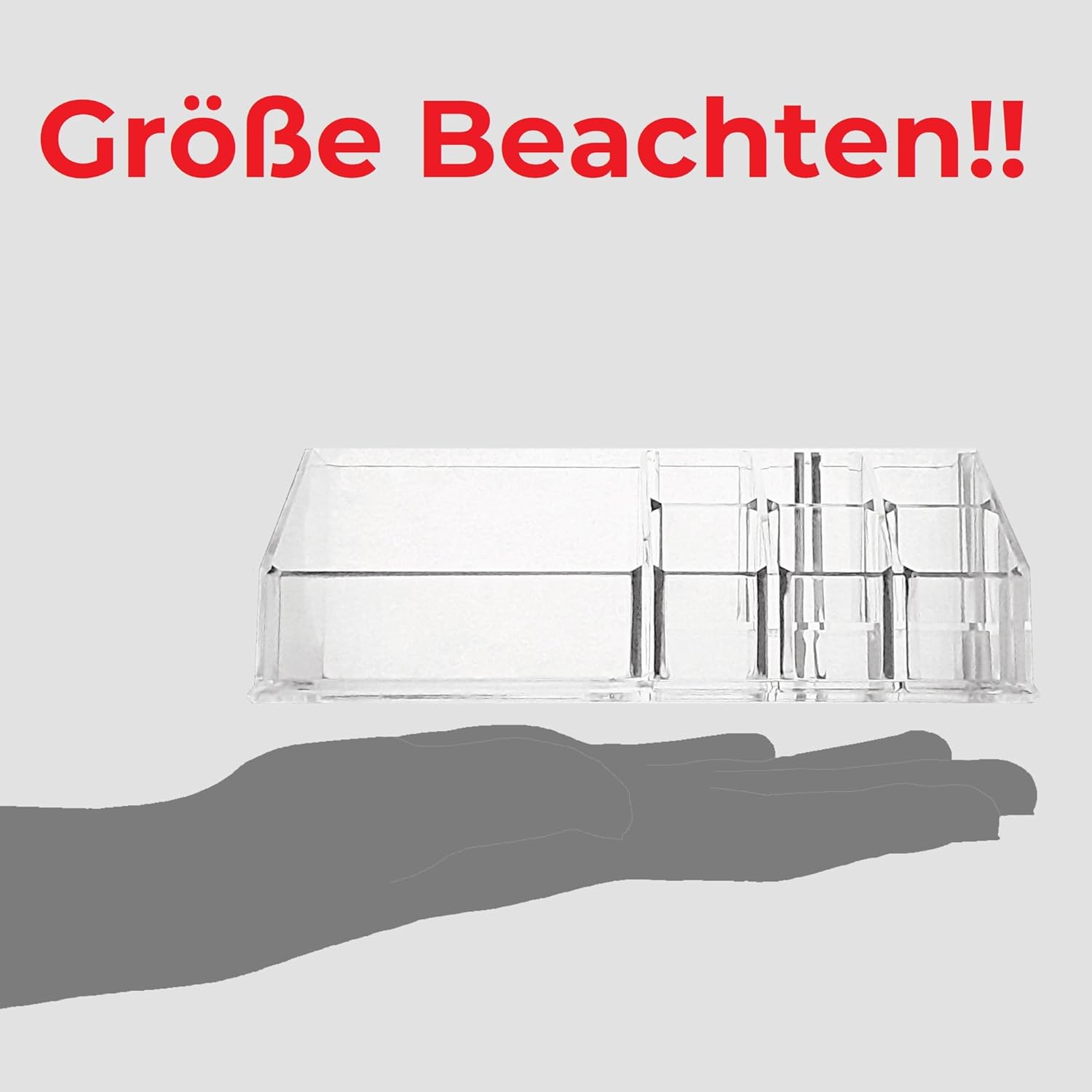 Kosmetik-Organizer / Make-Up-Organizer aus Acryl – kompakt, transparent – 17,5 x 9,5 x 6,6 cm – für Make-up & Kleinteile – Bild 6