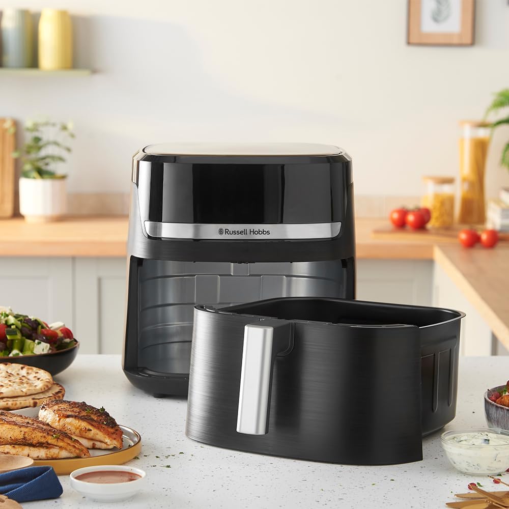 Russell Hobbs SatisFry 27632-56 Heißluftfritteuse XXL, 8,3 l, kompaktes Gehäuse, sehr leise, Pizza-Durchmesser 26 cm (9 Programme, spülmaschinenfest, Fritteuse ohne Öl, Touchscreen, Grillen, Backen) – Bild 2