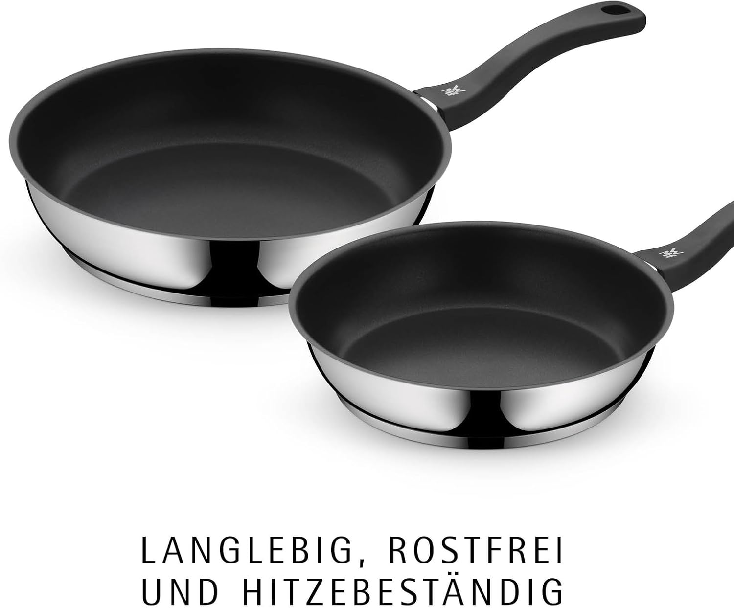 WMF Devil 3-teiliges Bratpfannenset beschichtet, Ø 20 / 24 / 28 cm, Cromargan Edelstahlbeschichtung, Keramikbratpfanne, Kunststoffgriff, induktionsgeeignet – Bild 3