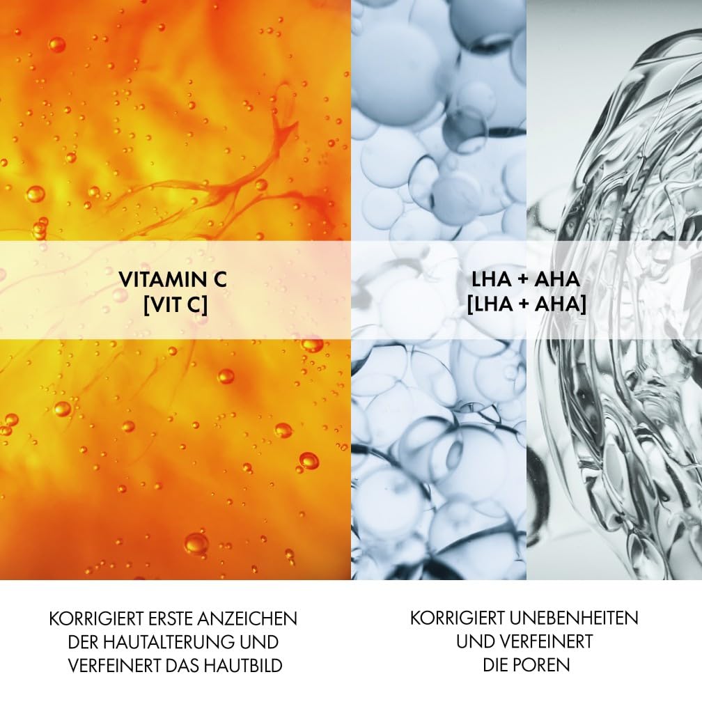 VICHY Anti-Age Tagescreme für unreine und zu Falten neigende Haut, reduziert Falten und Unreinheiten, verfeinert die Poren, mit LHA, Glykolsäure und Vitamin C, Normaderm Anti-Age, 50 ml – Bild 2