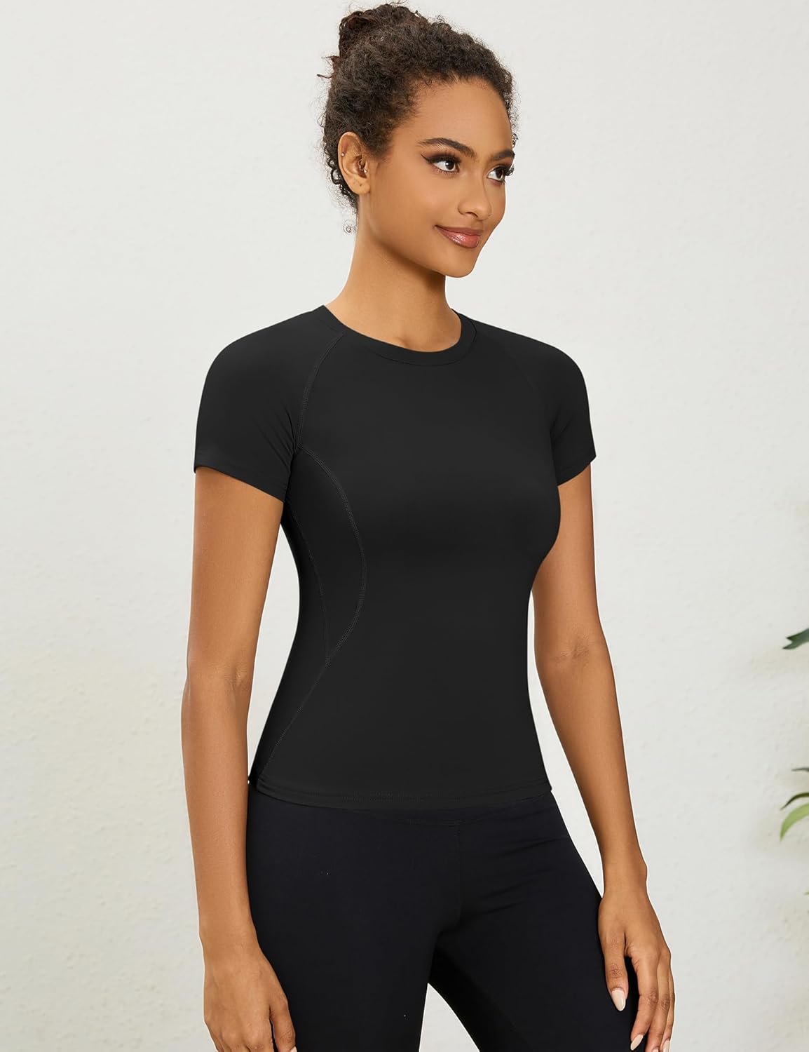 Rapbin T-Shirt Damen Sport Top Gym Top Yoga Rundhals Leichtes Atmungsaktives Sportshirt Workout Laufen Funktionsshirt Sommer Fitness Laufshirt – Bild 3
