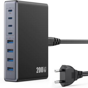 200W USB C Ladegerät Mehrfach, 8-i...