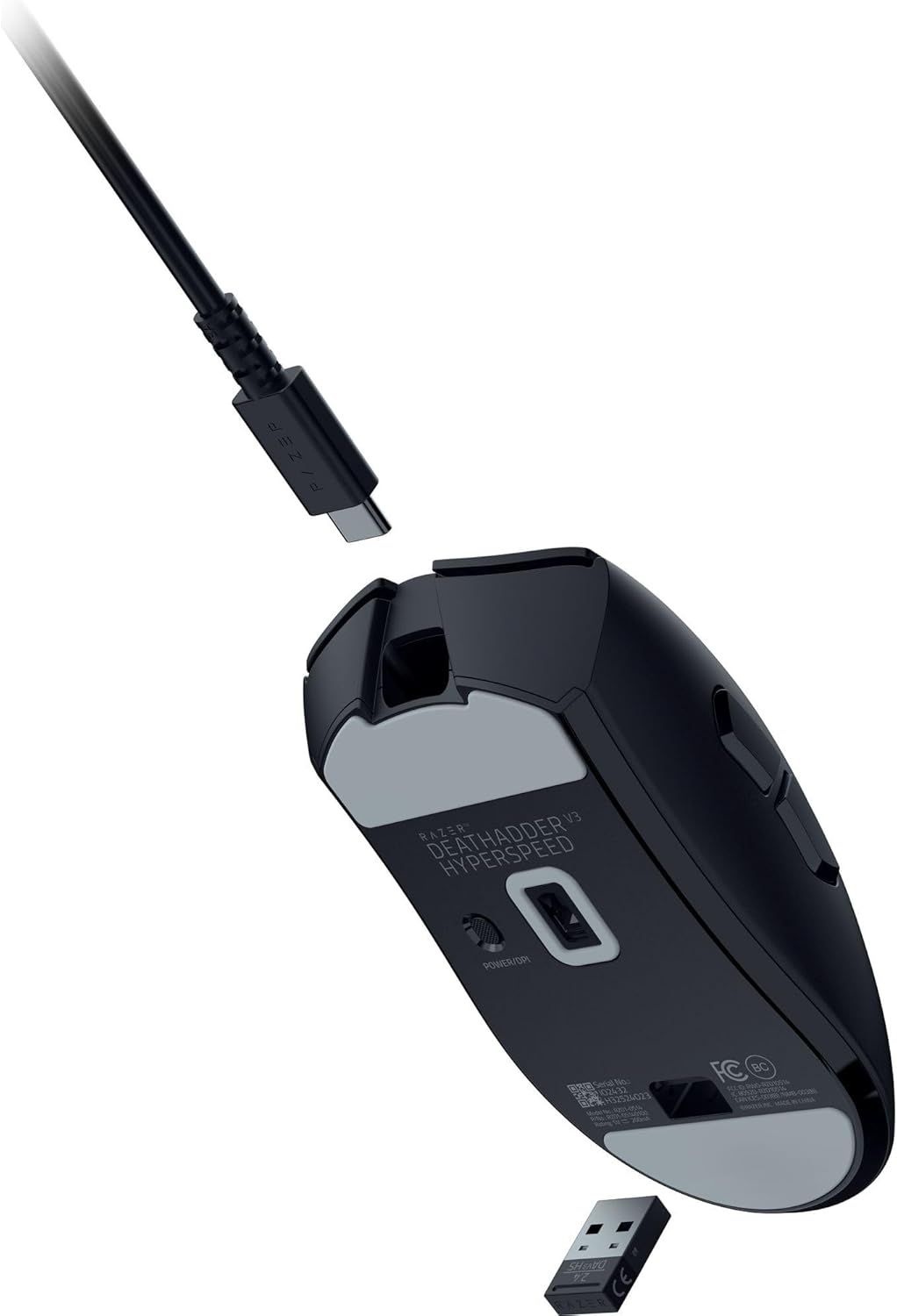 Razer DeathAdder V3 HyperSpeed – Ultraleichte, kabellose, ergonomische E-Sport-Gaming-Maus mit 26K DPI (55 g leicht, Soft-Touch-Beschichtung, 100 Stunden Laufzeit, HyperSpeed mit 8 K Hz), Schwarz – Bild 10