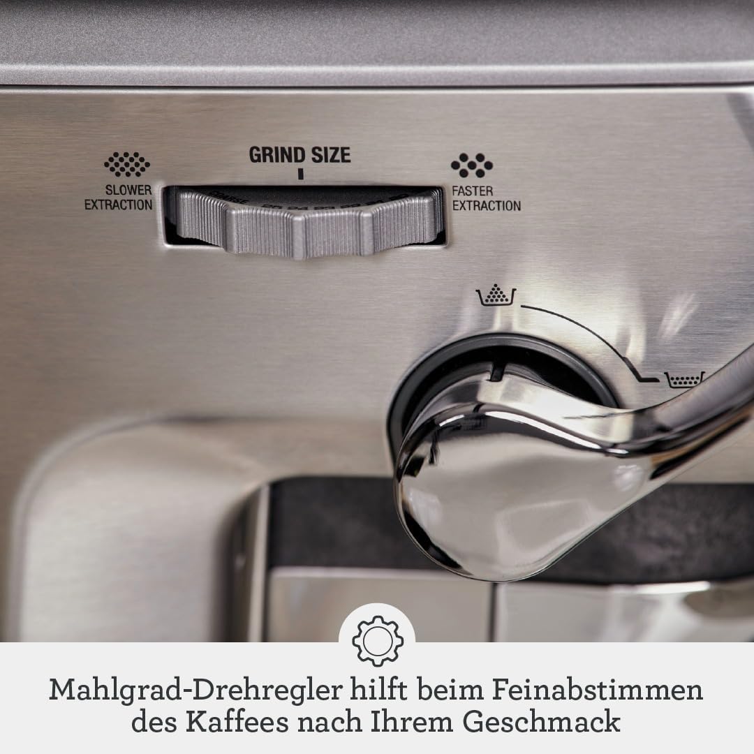 Sage – The Barista Express Impress – Kaffeemaschine mit manuellem Milchaufschäumer und integriertem Mahlwerk – Intelligente Dosierung, 25 Mahleinstellungen – Schwarzer Edelstahl – Bild 4