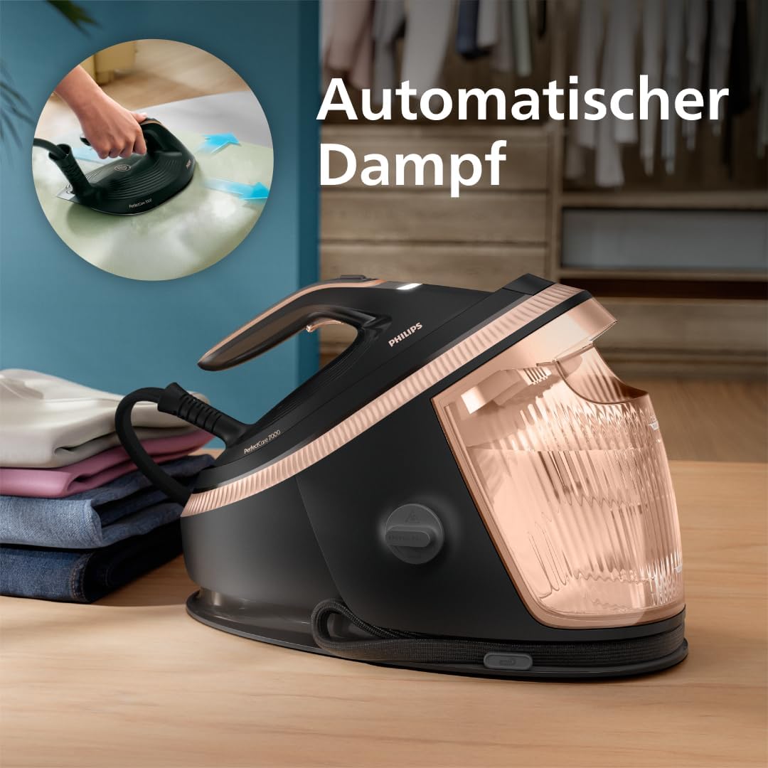 Philips PerfectCare Dampfbügelstation 7000 Serie, 650 g Dampfstoß, 8,5 Bar, SteamGlide Elite-Bügelsohle, automatischer intelligenter Dampf (PSG7300/80) – Bild 4