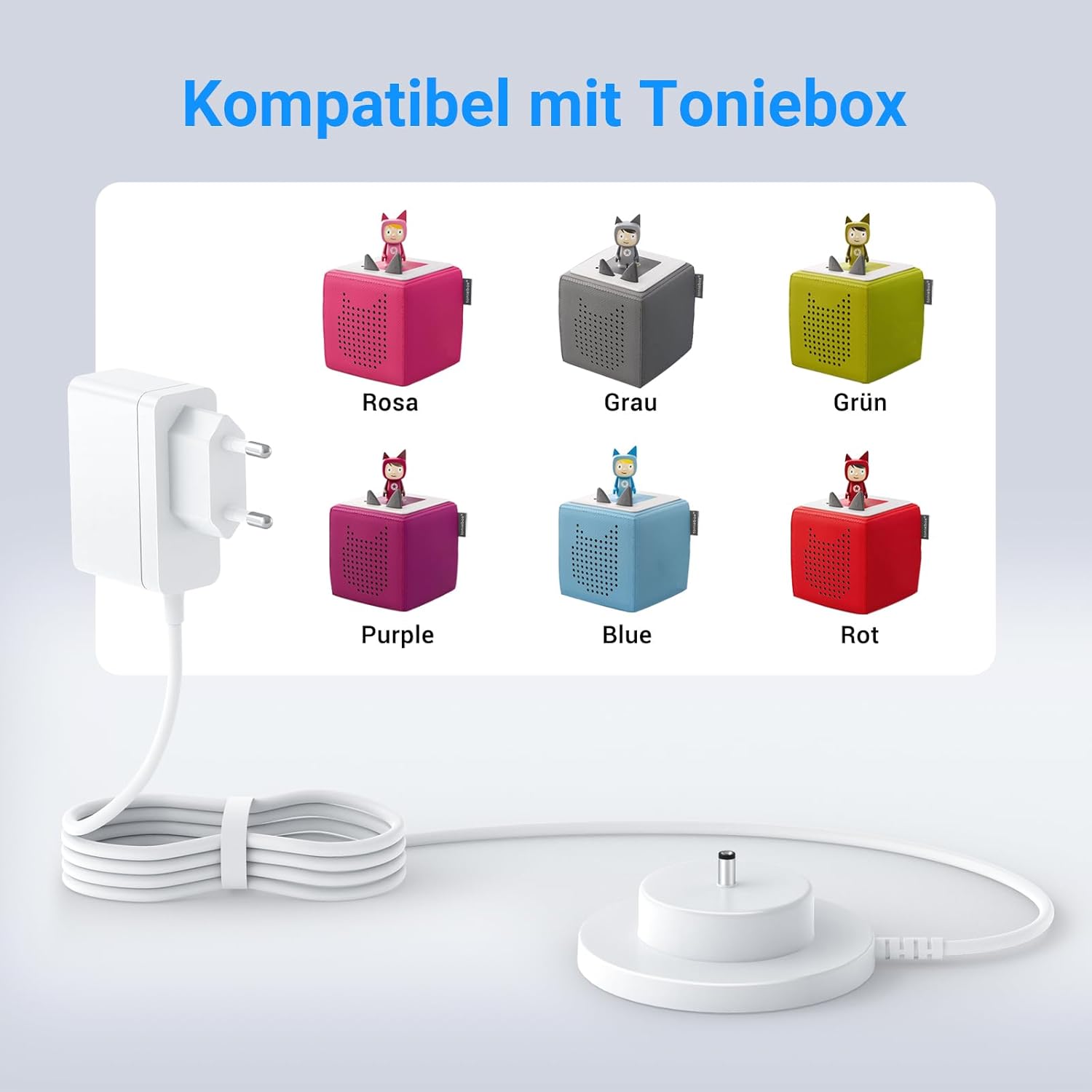 MULTIM 9V Ladestation Ladegerät für Toniebox, kompatibel mit Tonie Box Audio Player, kann das Original Toniebox Ladekabel ersetzen – Bild 3