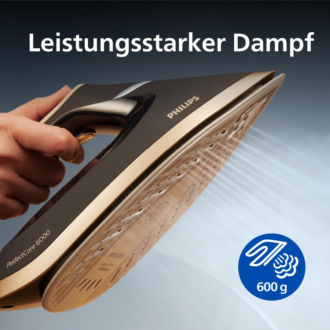 Philips Domestic Appliances PSG6064/80 Dampfbügeleisen, Gold, 600 g Dampfstoß – Bild 3