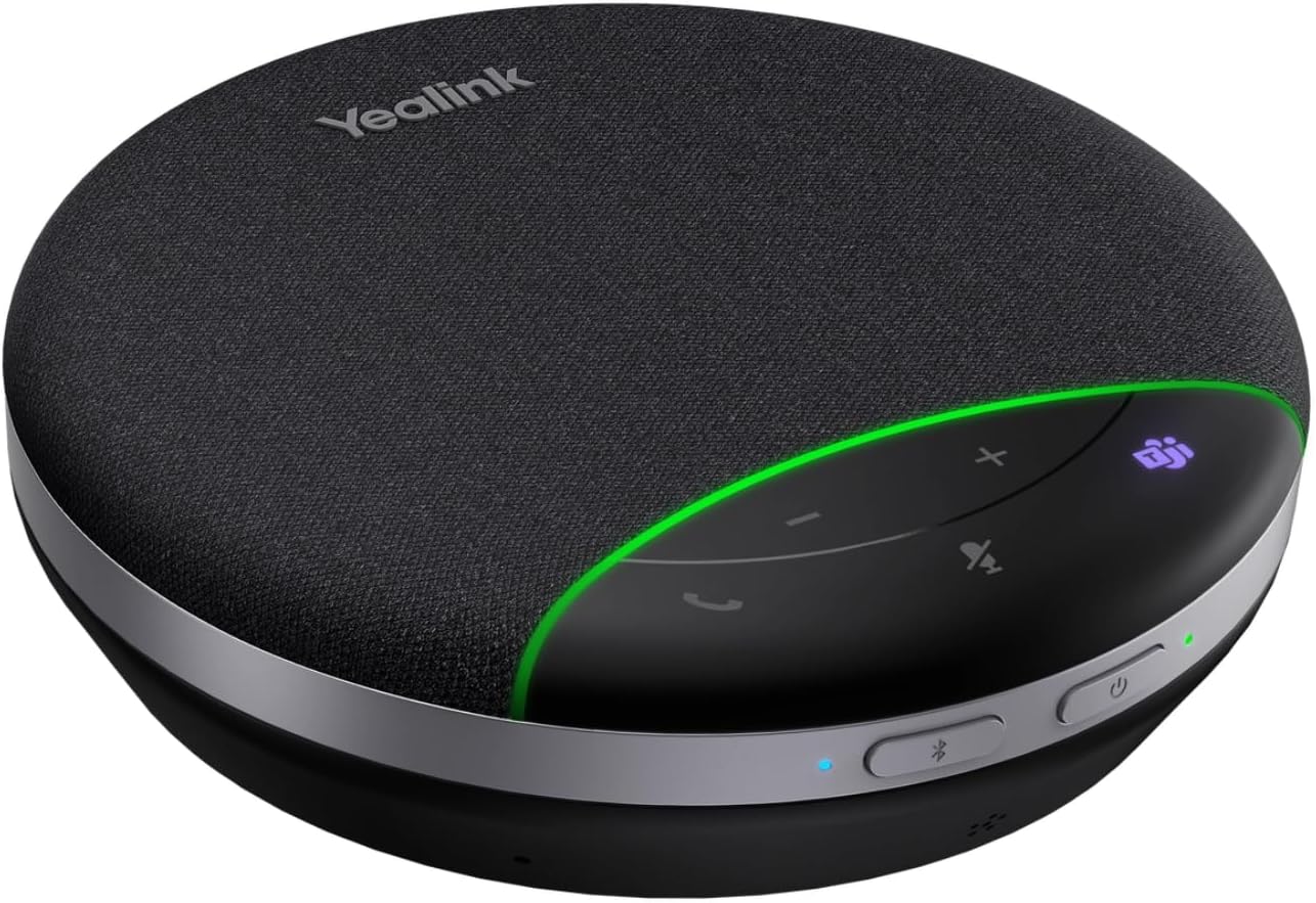 Yealink SP92 Konferenzlautsprecher mit Mikrofon, tragbares Konferenzmikrofon Bluetooth, AI-Mikrofon mit Geräuschunterdrückung, 20 Stunden Sprechzeit – Bild 8