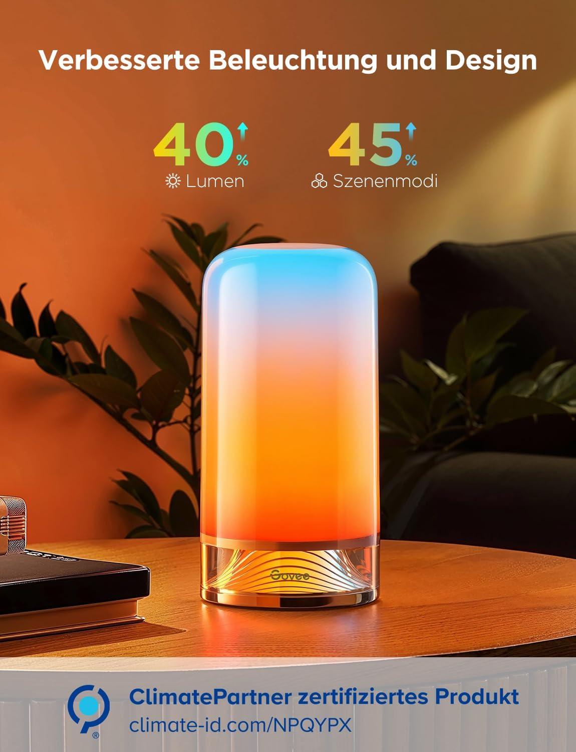 Govee LED-Tischlampe, Nachttischlampe, Touch-dimmbar RGBICWW, Alexa-Steuerung mit über 70 Szenenmodi, 500 Lumen, funktioniert mit Materie, 2700–6500 K, für Wohnzimmer und Schlafzimmer – Bild 2