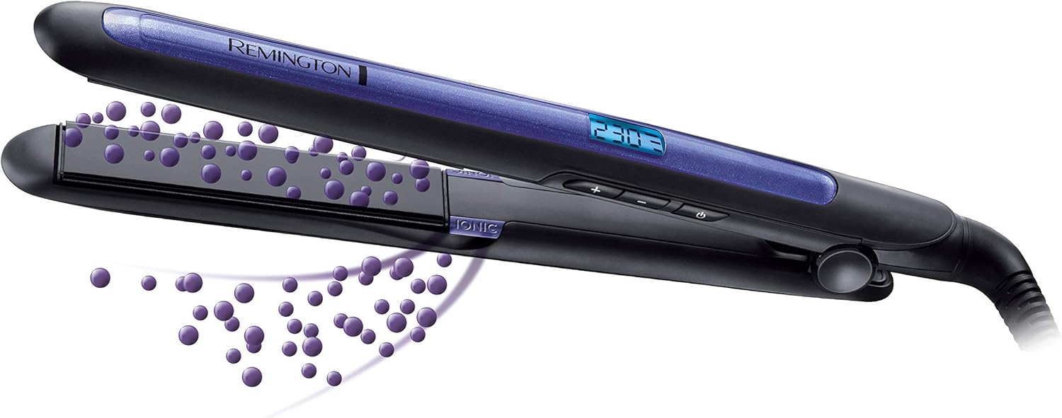 Remington Haarglätter Pro Ion Straight S7710, Dreifach-Ionen-Technologie, Digitalanzeige, maximal 230 Grad, Schwarz/Blau – Bild 5