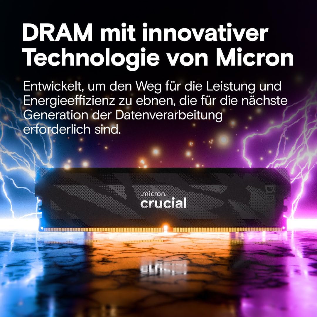 Crucial Pro DDR5 RAM 32 GB Kit (2 x 16 GB) 6400 MHz CL32, Gaming-PC-Speicher, Intel XMP 3.0 / AMD Expo, Schwarz – CP2K16G64C32U5B – Bild 6