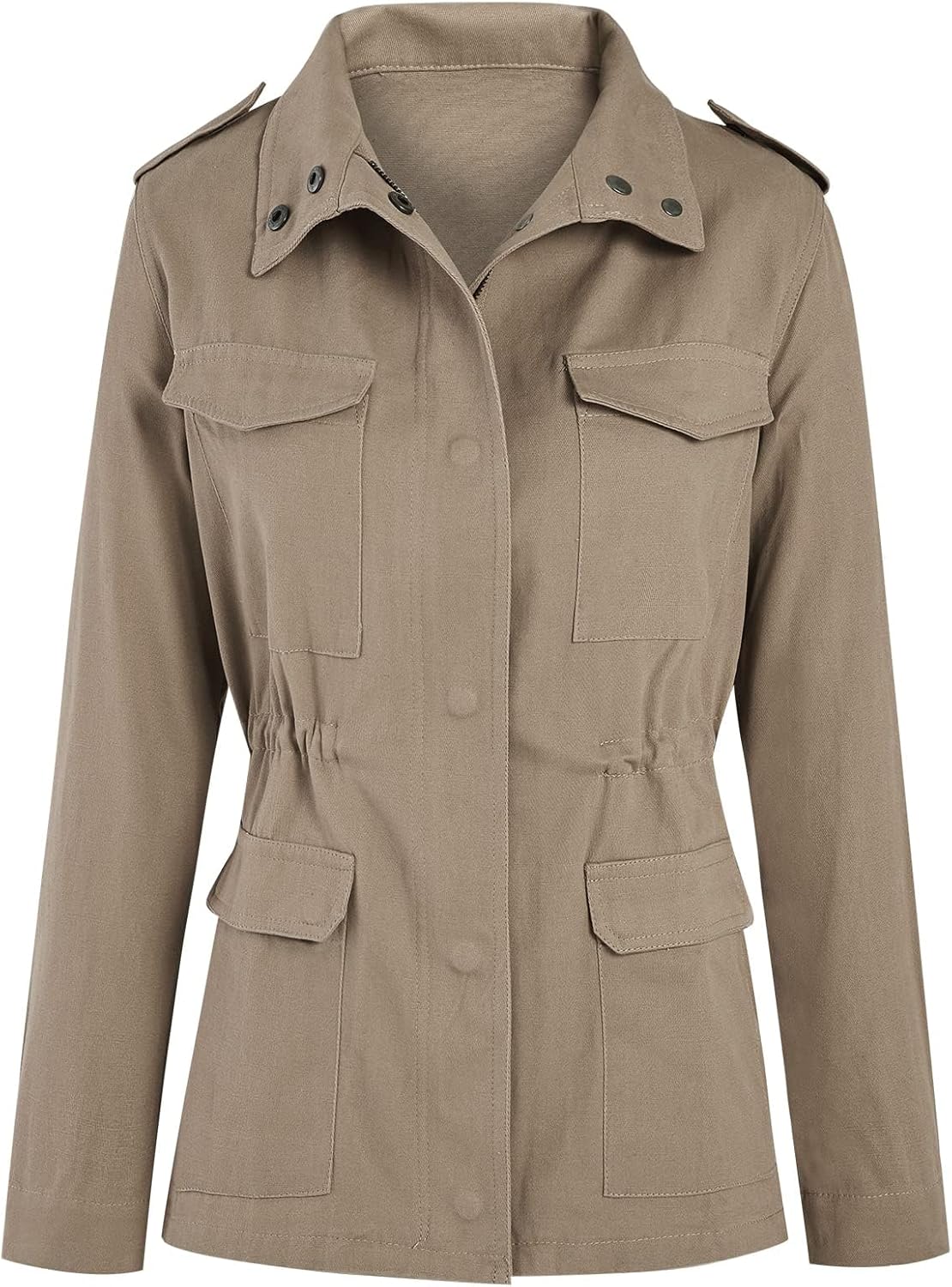 Imily Bela Übergangsjacke Damen Leichte Sommerjacke Herbst Stehkragenjacke Boyfriend Parka Sommerjacke Elegante leichte Jacke Kurzmantel – Bild 4