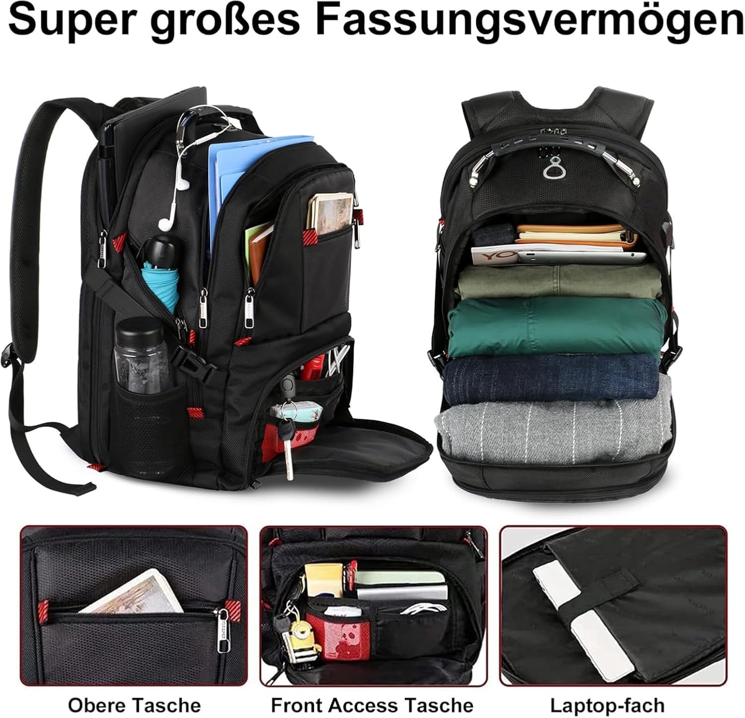 Laptop-Rucksack, Herren-Rucksack, Schulrucksack für Männer, Jungen, Teenager – Bild 2