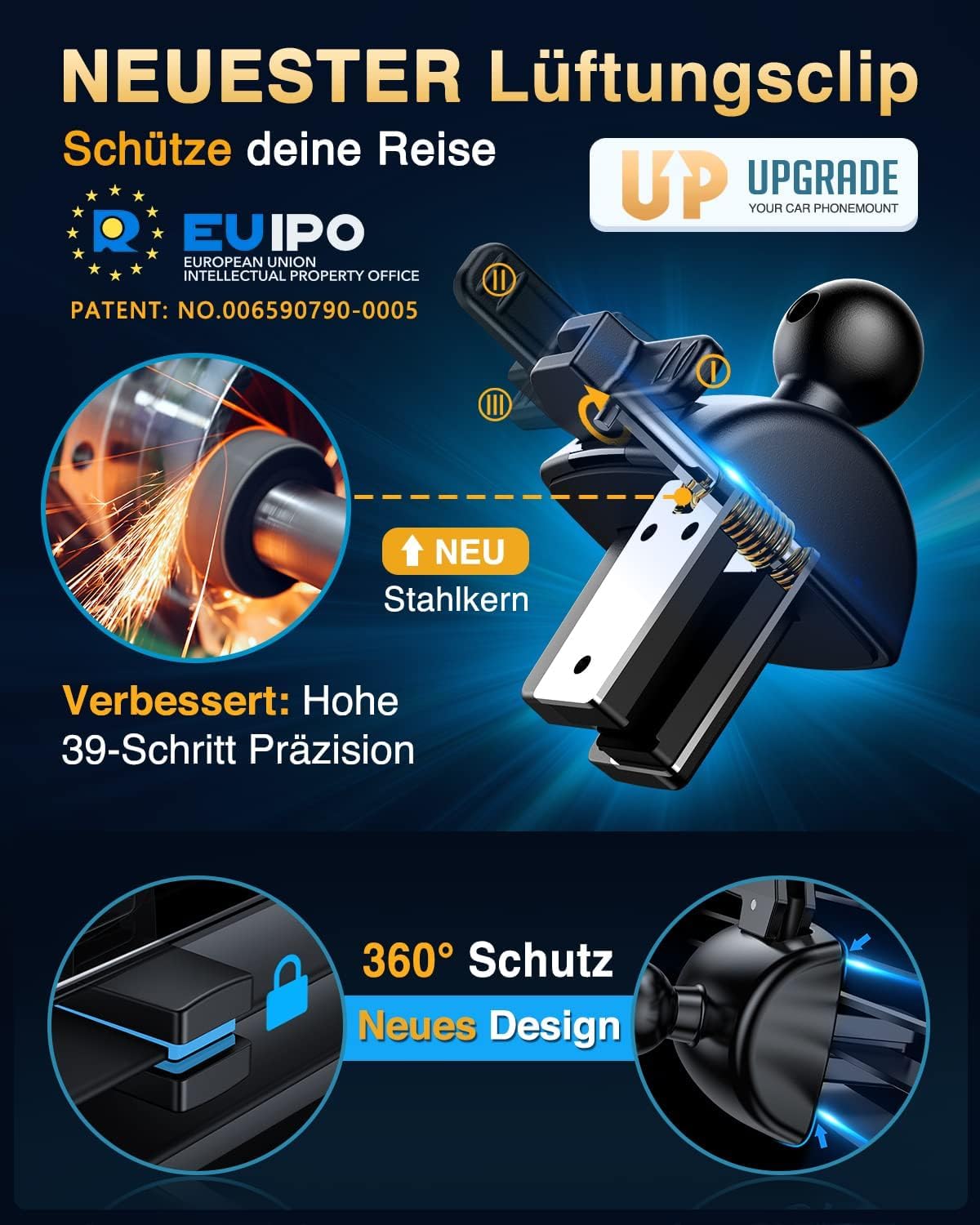 VANMASS 2026【Echte Militärklasse】Handyhalterung Auto 【Bombenfester Saugnapf & Lüftungsclip】Universelle Handyhalterung Auto Armaturenbrettscheibe für iPhone 17 Pro Max/17 Air 16/15/14 Samsung S25 usw – Bild 6