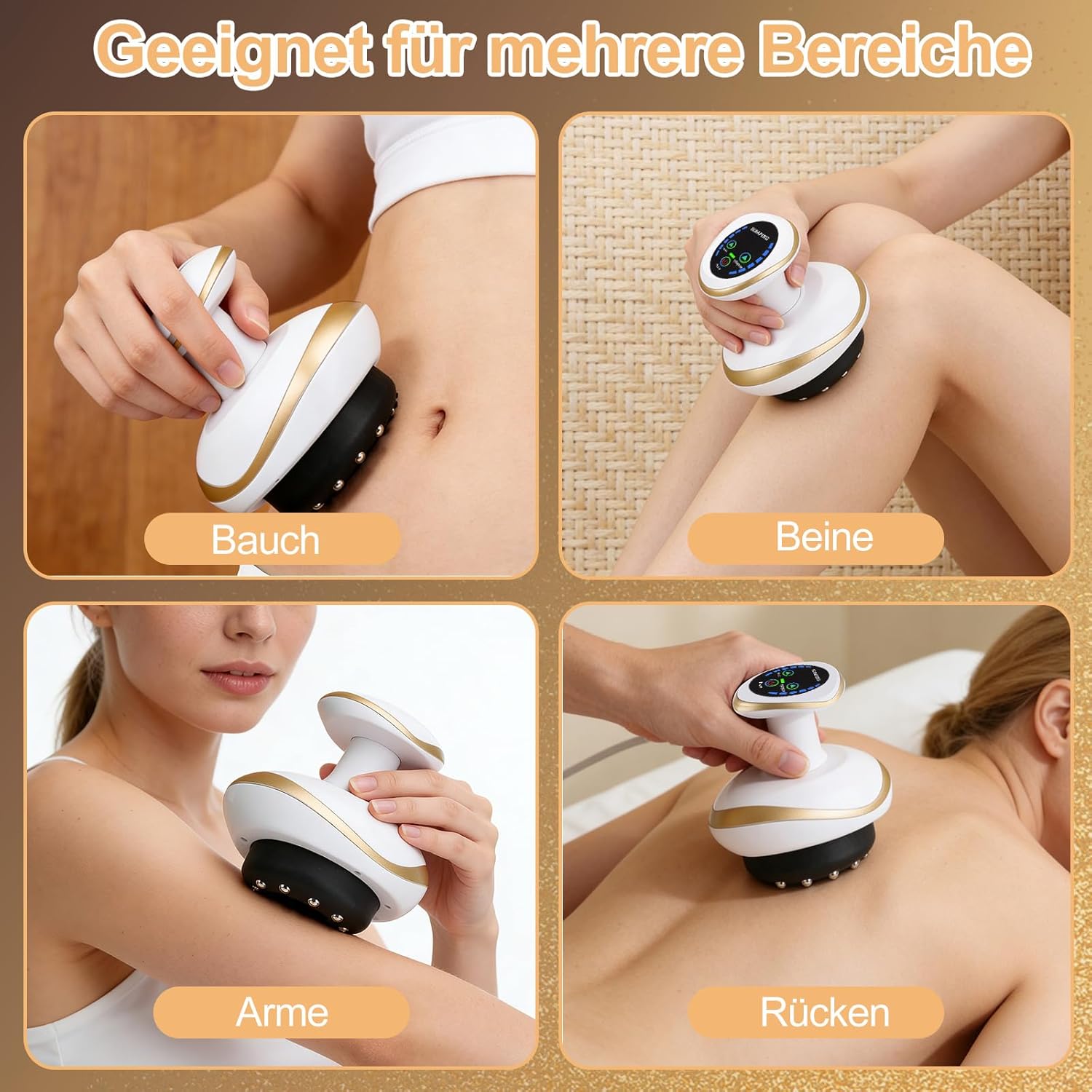 Lymphdrainagegerät, Cellulite-Massagegerät, 4-in-1-Massagegerät mit Vakuum-Schröpftherapie & Gua Sha Electric, Schröpfgerät elektrisch zur Hautstraffung und Durchblutung, Anti-Cellulite-Massage – Bild 7