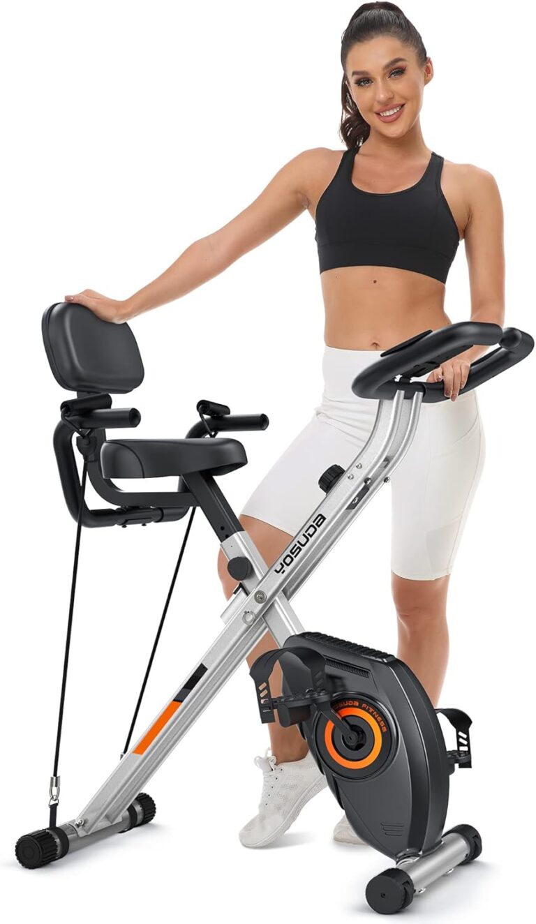 YOSUDA ​​5-in-1 Klapp-Heimtrainer, Ergometer-Heimtrainer-Fahrrad, bequem & leise, bis 150 kg, LCD-Display, Ergometer-Heimtrainer, Senioren, Fitnessräder