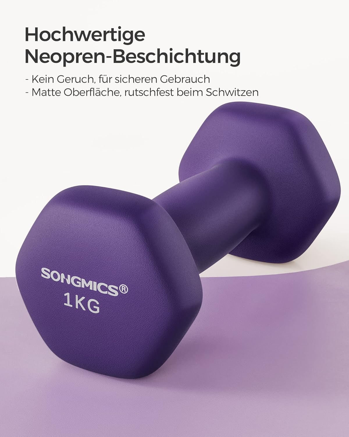 SONGMICS 2er-Pack Sechseckhanteln mit Neoprenbeschichtung für Krafttraining, Fitness, Zuhause – Bild 3