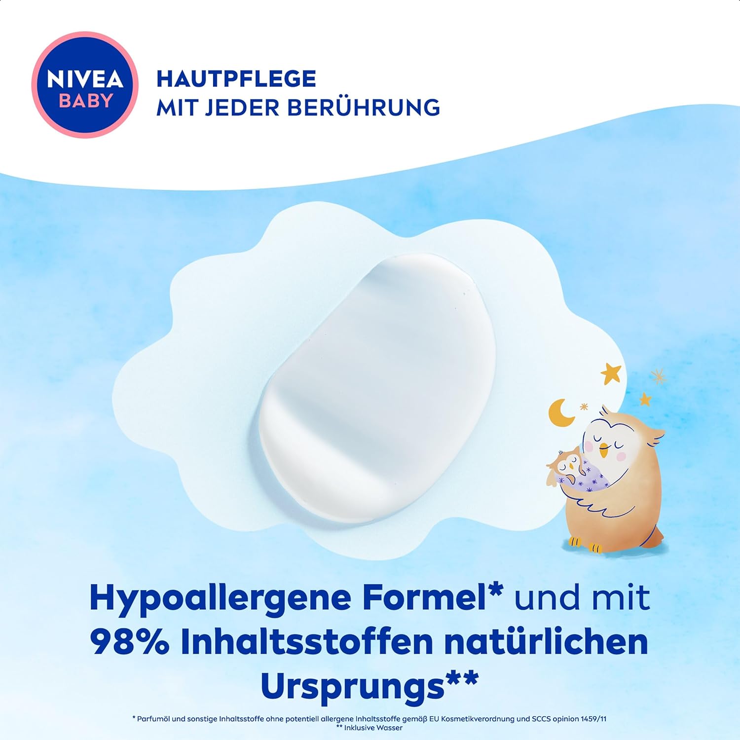 Nivea Baby Gute Nacht Lotion, Bodylotion pflegt zarte Babyhaut mit Mandelöl, Vitamin E, C und B5, vegane Babylotion mit hypoallergener Formel ohne Parabene und Mikroplastik (200 ml) – Bild 5