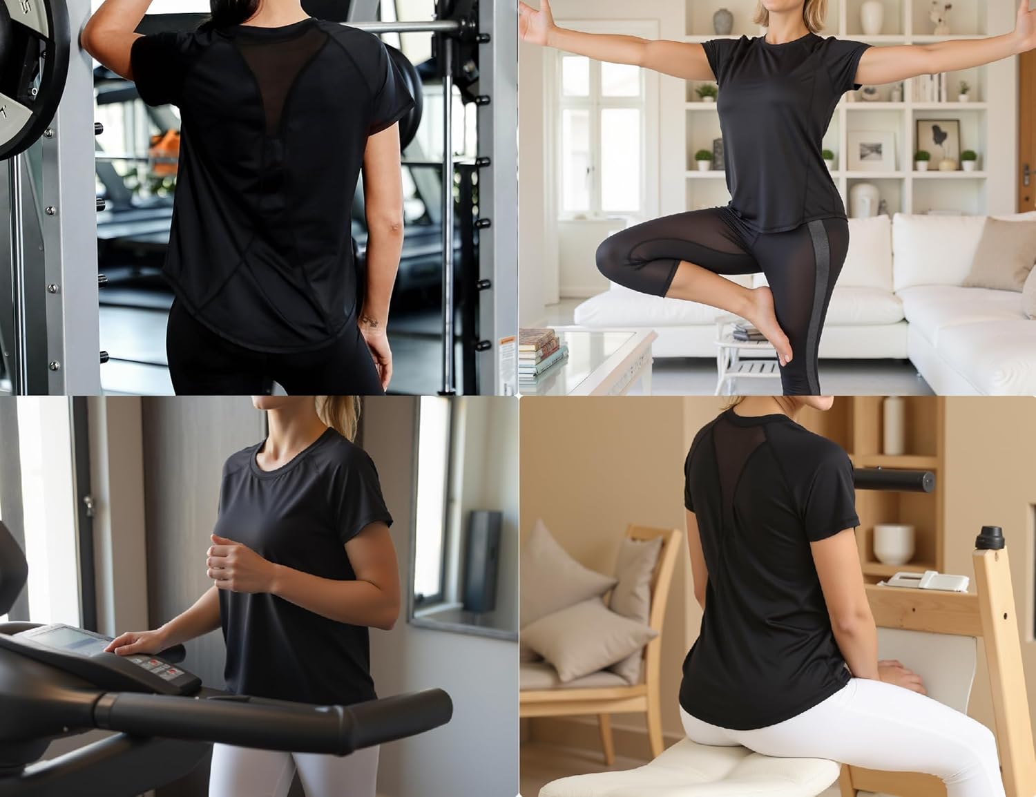 Gyabnw UV-Schutz Funktionsshirt Sportshirt Damen Atmungsaktiv Laufshirt Kurzarm Fitness Sport Top Wandern Yoga – Bild 2