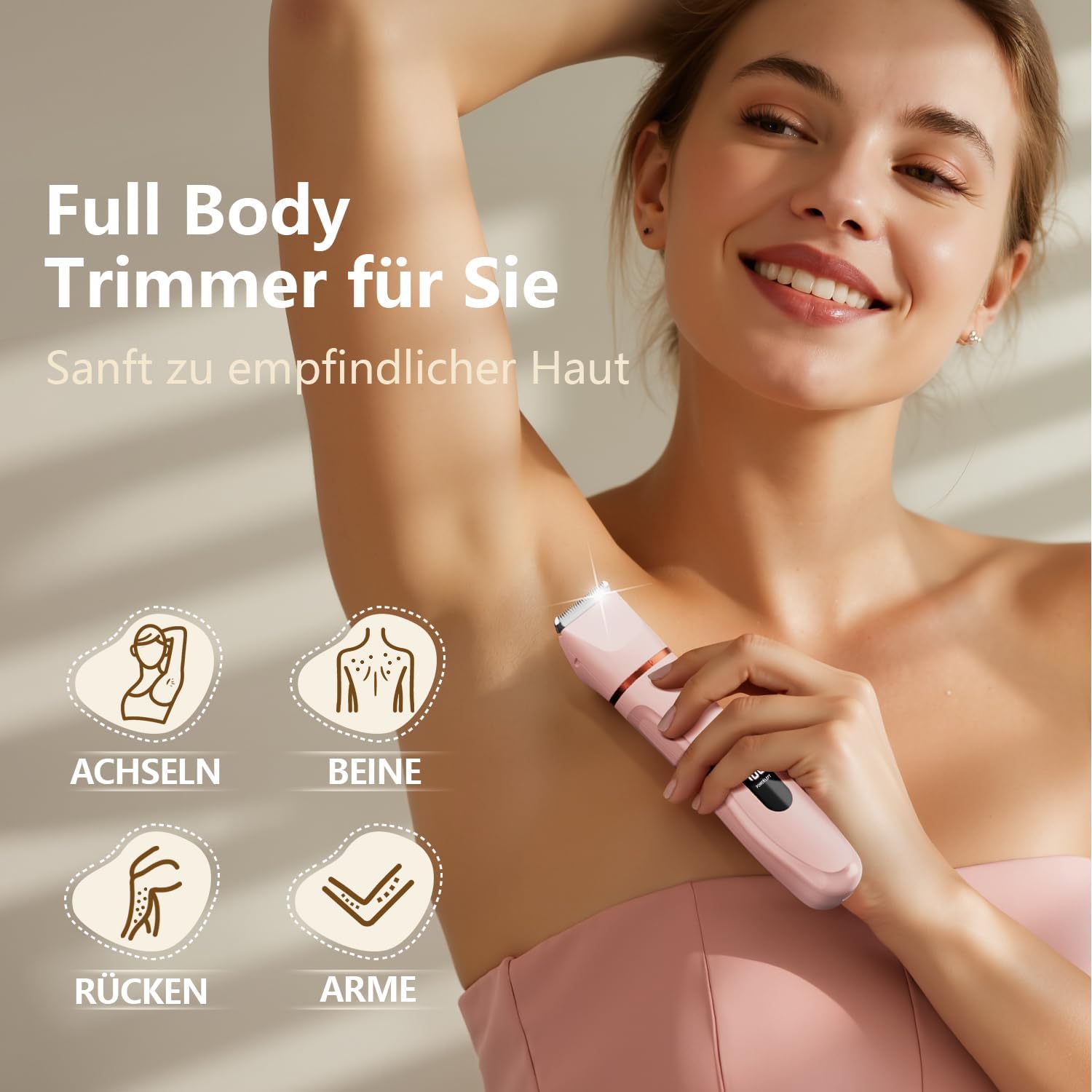 Intimrasierer für Damen, Rasierer für den Intimbereich sanft, 2-in-1 elektrischer Damenrasierer, Bikini-Trimmer für Körper- und Gesichtshaare, Bräutigam, wasserdicht, Damenrasierer, Präzisionstrimmer – Bild 2
