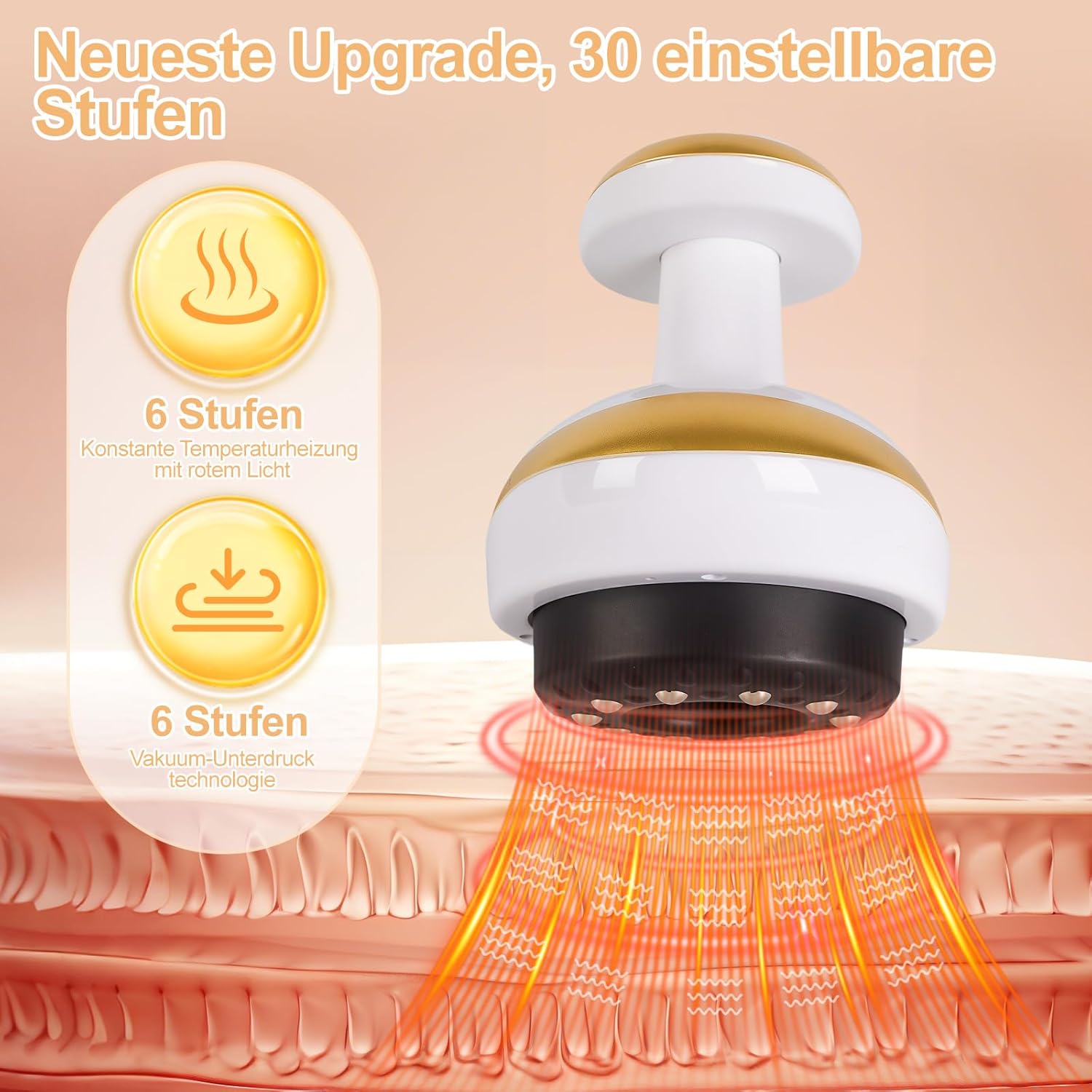 Lymphdrainagegerät, Cellulite-Massagegerät, 4-in-1-Massagegerät mit Vakuum-Schröpftherapie & Gua Sha Electric, Schröpfgerät elektrisch zur Hautstraffung und Durchblutung, Anti-Cellulite-Massage – Bild 2