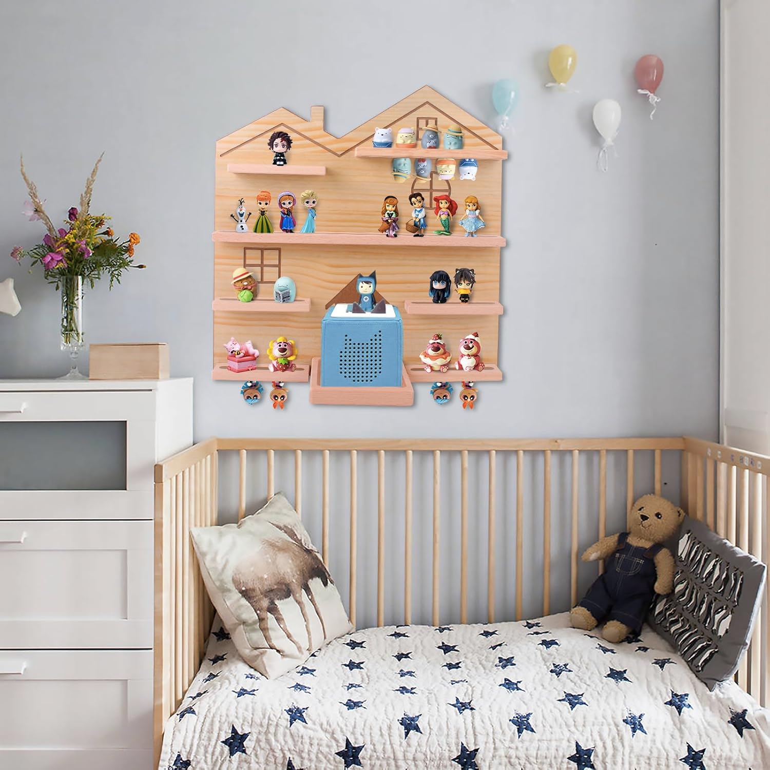 Givilio Tonie großes Regal für Toniebox – Toniebox-Aufbewahrung für alle Ihre Tonie-Accessoires, Toniebox-Figuren und Toniebox-Figuren, Display-Kollektion, Tonie-Regal (Natur) – Bild 7