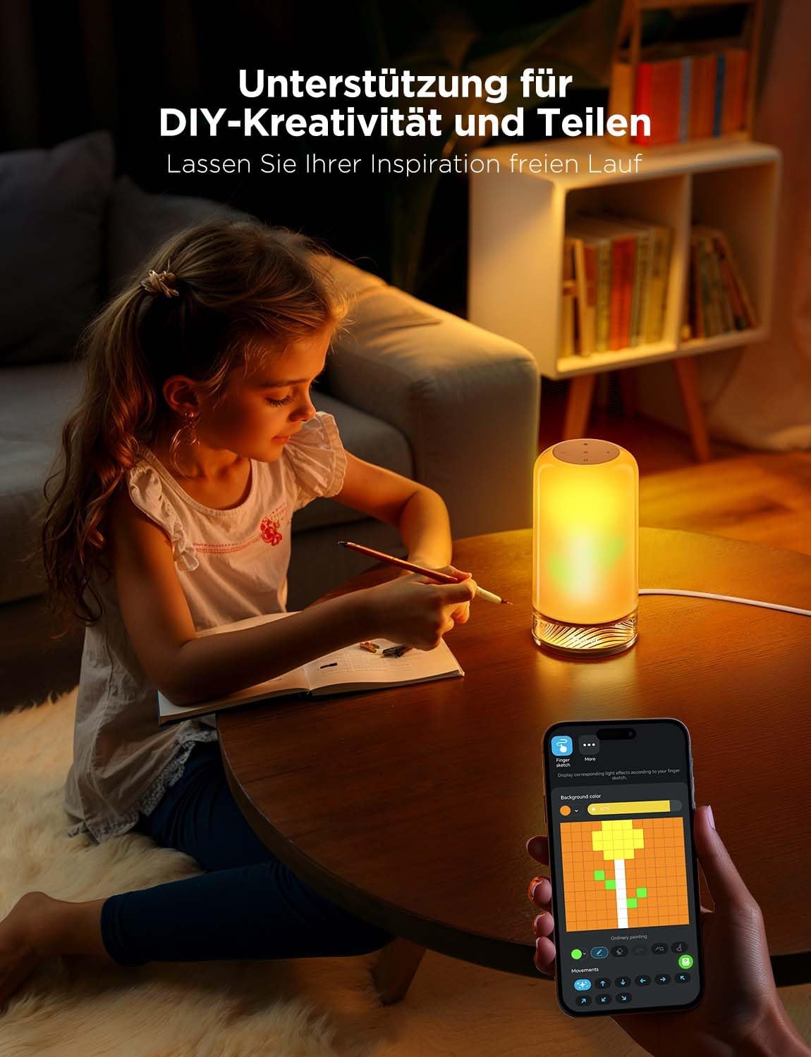 Govee LED-Tischlampe, Nachttischlampe, Touch-dimmbar RGBICWW, Alexa-Steuerung mit über 70 Szenenmodi, 500 Lumen, funktioniert mit Materie, 2700–6500 K, für Wohnzimmer und Schlafzimmer – Bild 5