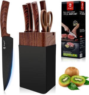 Messerset mit Block, 7-teiliges Kü...