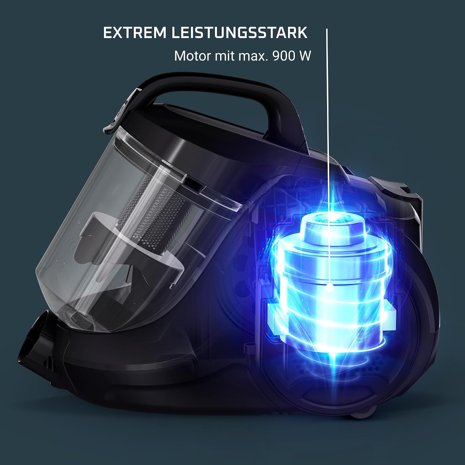 Rowenta Swift Power Zyklon-Staubsauger – 900 W starke Saugleistung, kompakt und leicht, 1,2 l Staubbehälter, 77 dB leise, 25 Fuß Aktionsradius, beutelloser Staubsauger für Hart- und Teppichböden – Bild 3