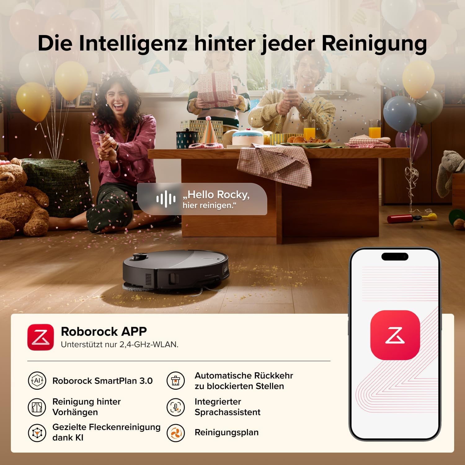 roborock Qrevo Edge 2 Set Saugroboter mit Wischfunktion&Hebarem Wischmopp, 25.000 Pa, Anti-Tangle, ultraflach 7,98 cm, 80 °C Heißwasser-Moppwäsche, FlexiArm-Technologie, AI-Hinderniserkennung(Schwarz) – Bild 9