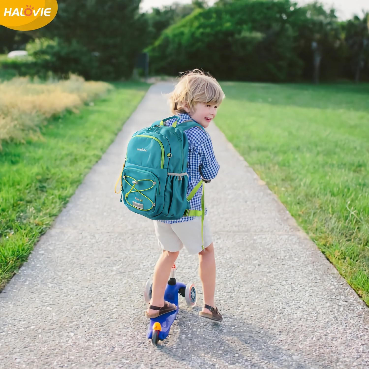 HALOVIE Kinderrucksack Jungen 12L Wanderrucksack Kinder mit Brustgurt für 6-10 Jahre Rucksack zum Wandern Outdoor – Bild 6