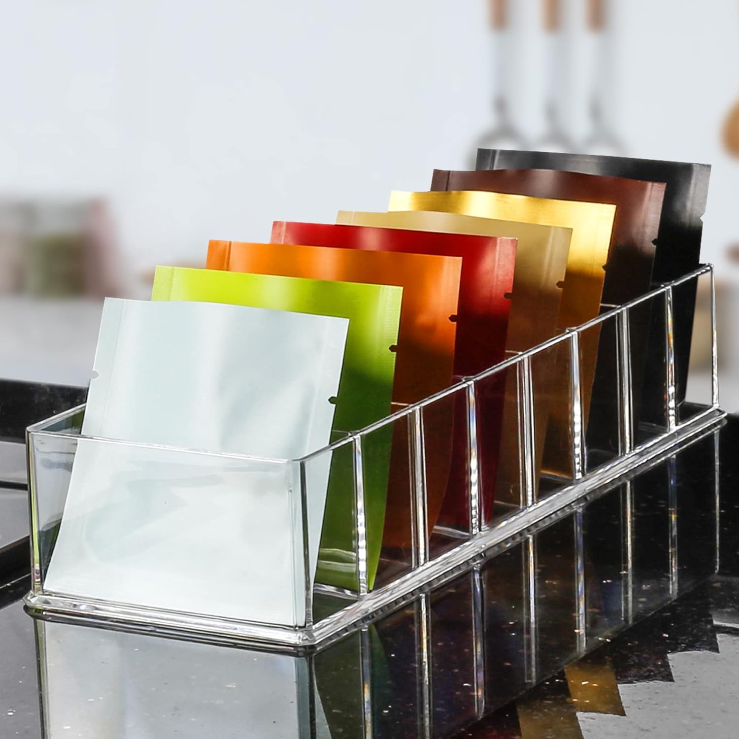 Abnehmbarer Kosmetik-Organizer, 8 Fächer, Make-up-Organizer, Acryl-Aufbewahrungsboxen, Schmuck-Display-Boxen, transparente Schubladen für Kommode, Waschtisch, Badezimmer, Küche – Bild 7