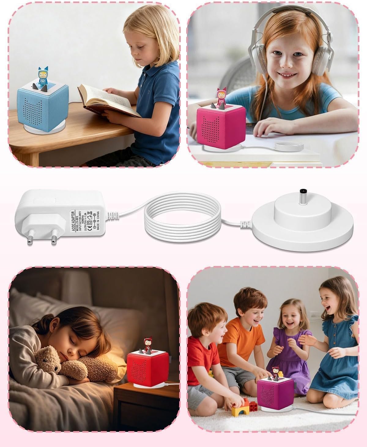 9 V Ladekabel für Toniebox, Ladestation kompatibel mit Tonie Box Audio Player, sechsschichtiger Sicherheitsschutz, 1,8 m Kabel, kann das Original-Toniebox-Ladegerät ersetzen, mit Bas – Bild 8