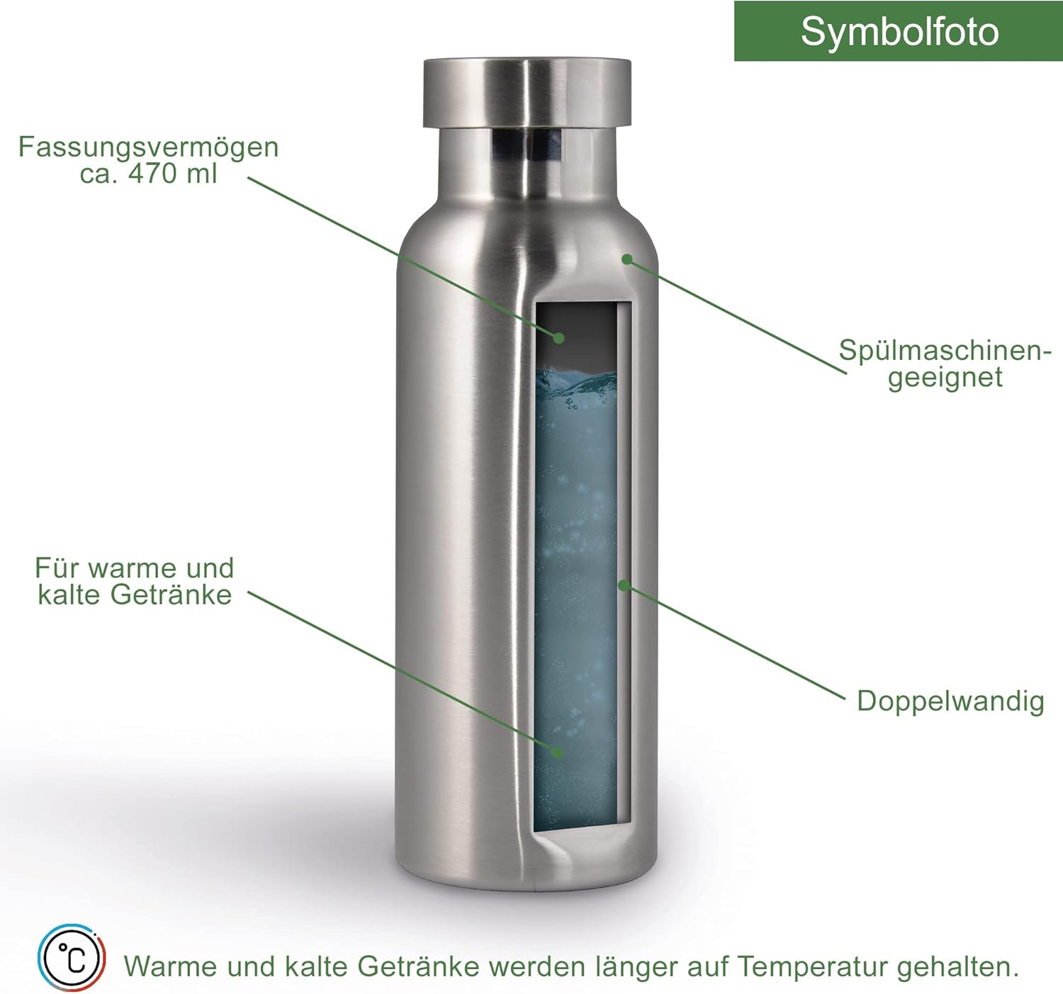 LOOXIS Personalisiertes Edelstahl-Brotdose + Wasserflaschen-Set mit Namensgravur – 800 ml, 470 ml, inkl. Trennwand, auslaufsicher, Bento-Box – Geschenkidee, Schule, Sport, Outdoor, Freizeit – Bild 5