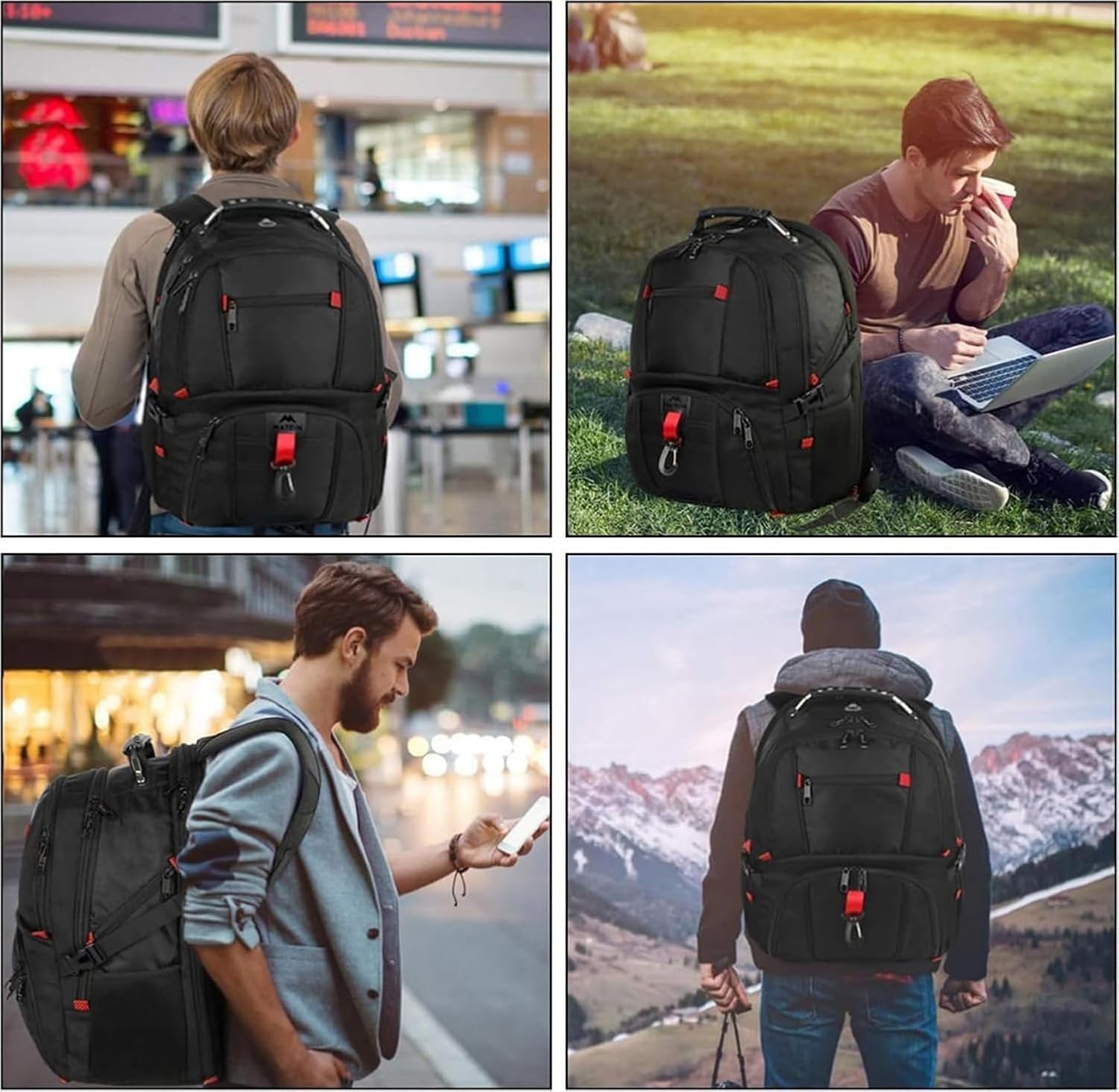 Laptop-Rucksack, Herren-Rucksack, Schulrucksack für Männer, Jungen, Teenager – Bild 6