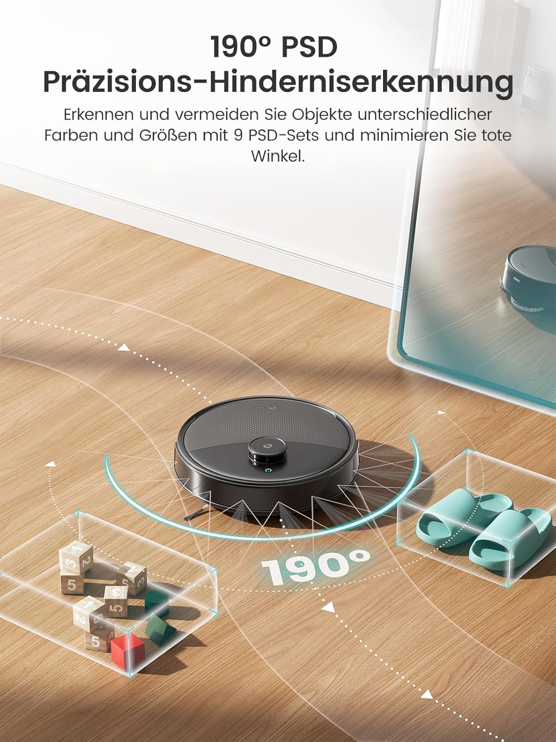 Lefant M3 MAX Saugroboter mit Wischfunktion, 20.000 Pa Saugkraft, Hindernissen ausweichen, LiDAR-Navigation, No-Go-Zone, Anheben des Wischmopps, Multi-Etagen-Kartierung, WLAN 2,4G/5G, App und Alexa – Bild 8