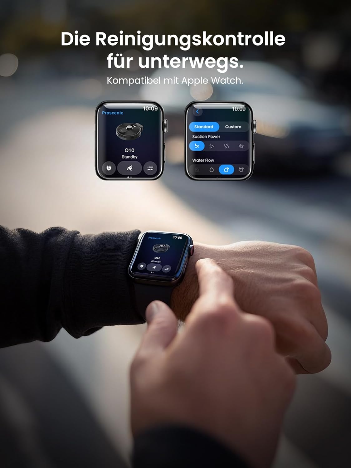 Proscenic Q10 Saugroboter mit Wischfunktion, 8000Pa 200min Staubsaugerroboter, intelligente Lasernavigation mit 5 Karten, smarte Steuerung per App, Alexa & Siri Apple Watch, Hartböden – Bild 9