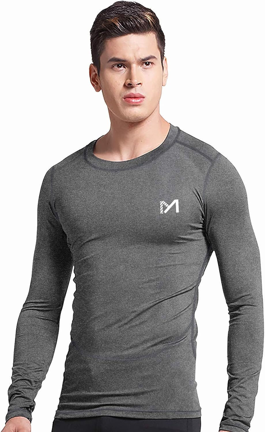 MEETYOO Kompressionsshirt Herren, Langarm-Fitnessshirt, atmungsaktives Sportshirt für Laufen, Joggen, Sport, Fitnessstudio – Bild 3