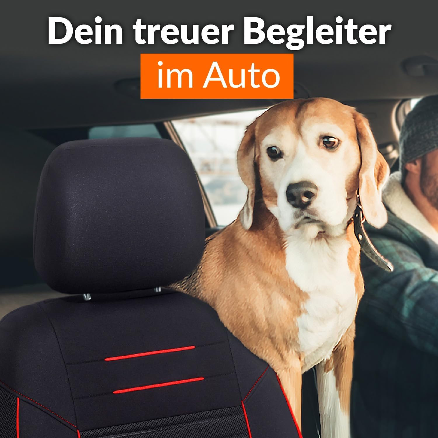 Upgrade4cars Autositzbezüge, Vordersitze, Schwarz, Rot, für Fahrersitz und Beifahrersitz, Universalbezüge – Bild 6