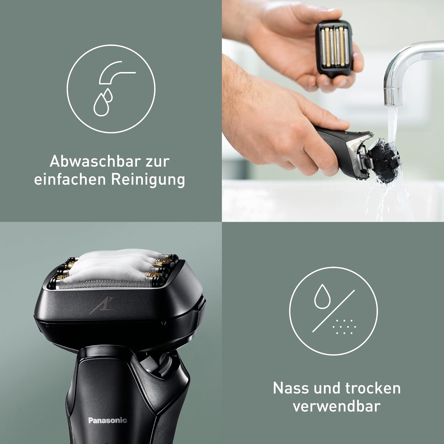 Panasonic ES-LS6A-K803 Nass- und Trockenrasierer mit 6 Klingen für Männer, kabelloser Premium-Rasierer, reaktionsfähiger Bartsensor, japanische Stahlklingen, Multi-Flex-22D-Kopf, mattschwarz – Bild 9