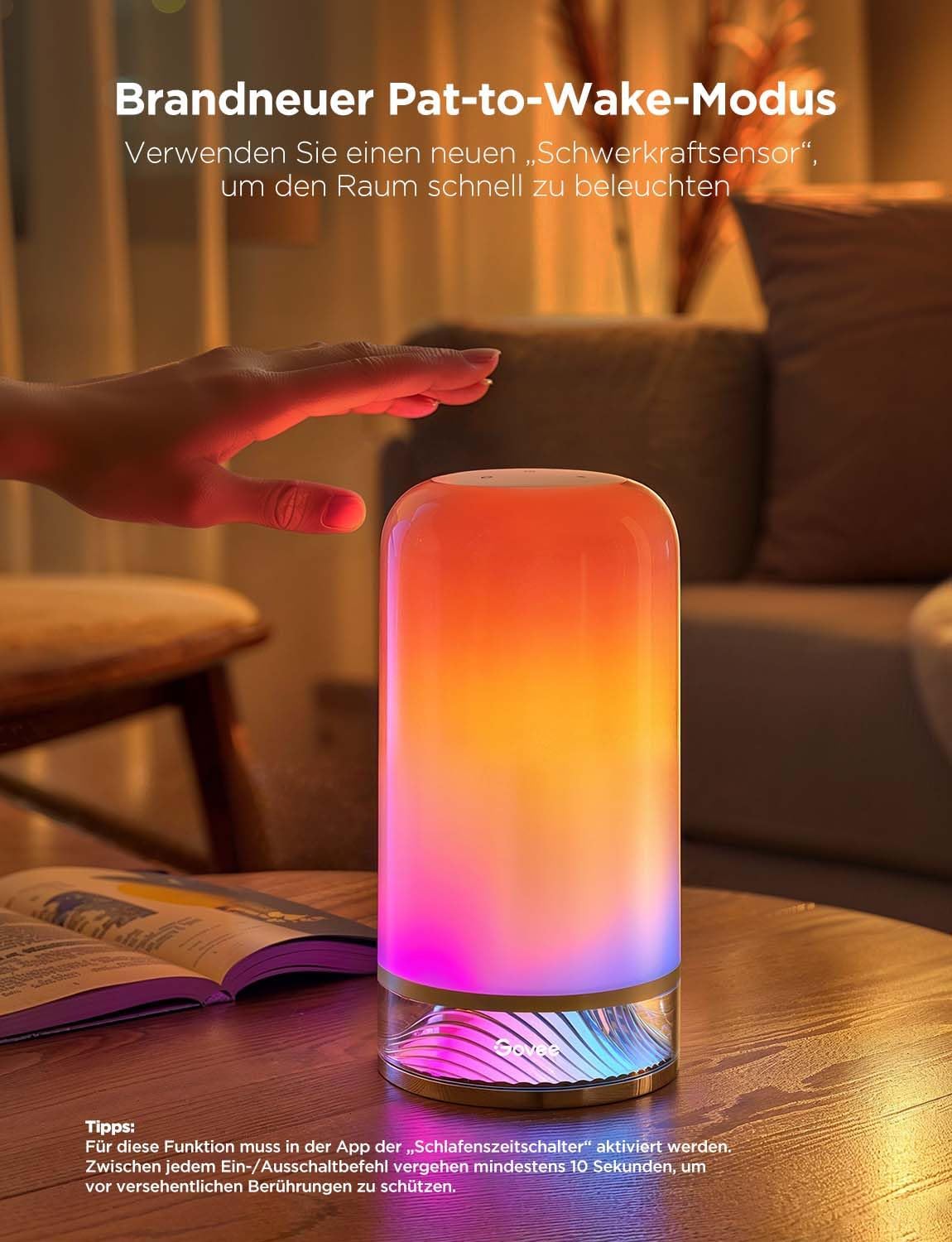 Govee LED-Tischlampe, Nachttischlampe, Touch-dimmbar RGBICWW, Alexa-Steuerung mit über 70 Szenenmodi, 500 Lumen, funktioniert mit Materie, 2700–6500 K, für Wohnzimmer und Schlafzimmer – Bild 8