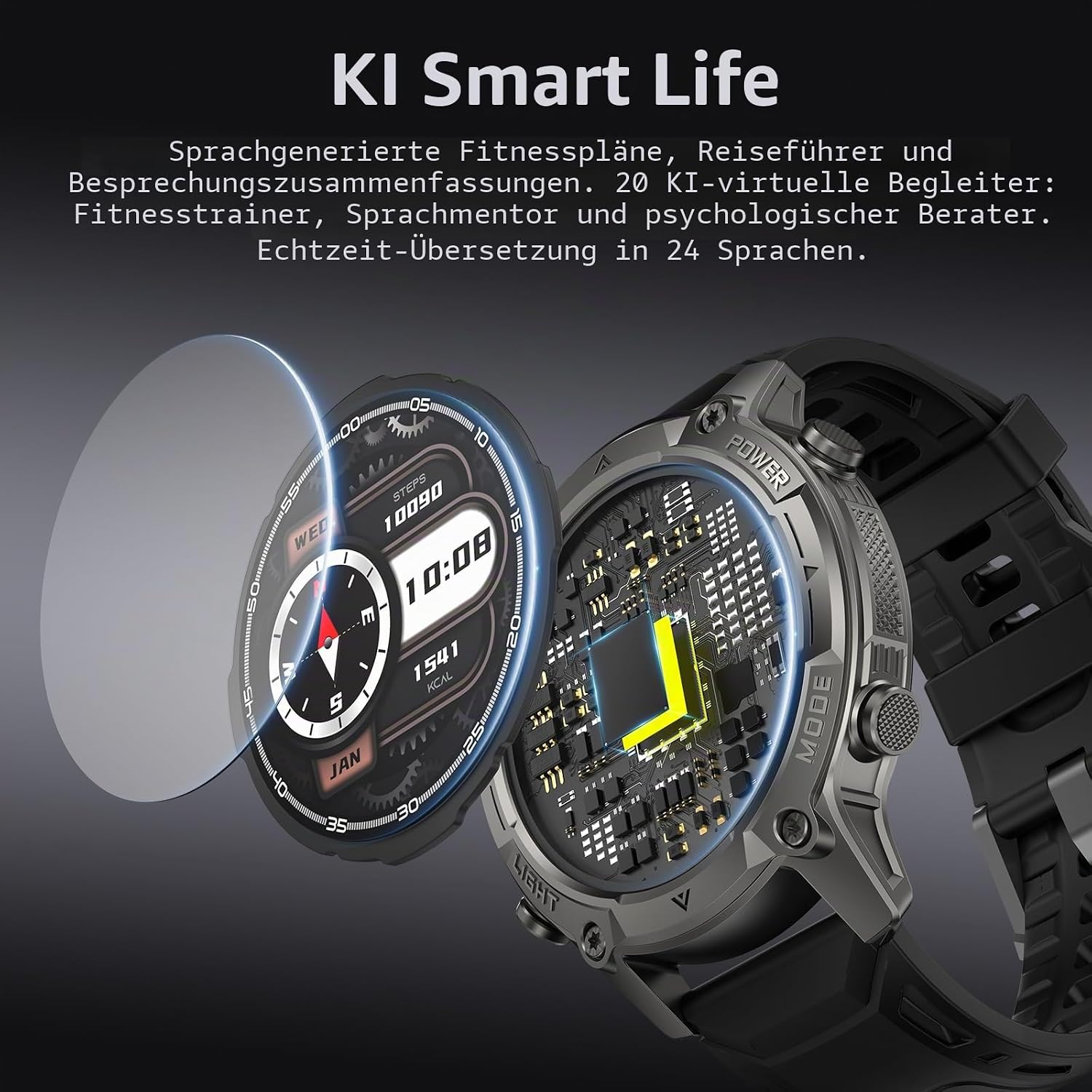 SOUYIE Herren-Smartwatch mit GPS, Offline-Karten und 6 Satelliten-Navi, 5ATM wasserdicht, 21-Tage-Akku, KI-Sprachassistent, 178 Sportmodi, Fitness-Tracker mit Herzfrequenzmesser und Schlafmonitor für Android iOS – Bild 7
