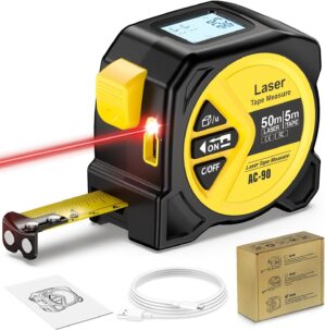 Laser-Entfernungsmesser 50 m, 2-in-...