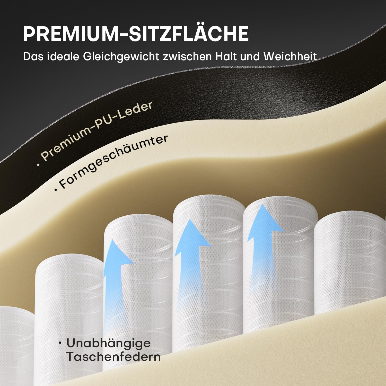 HLONONE Gaming-Stuhl mit Massagefunktion, ergonomischer Gamer-Stuhl, Racing-Gaming-Stuhl mit Fußstütze, Kopfstütze und Massage-Lendenkissen, gepolsterter PC-Stuhl, 150 kg Tragkraft, Schwarz – Bild 7