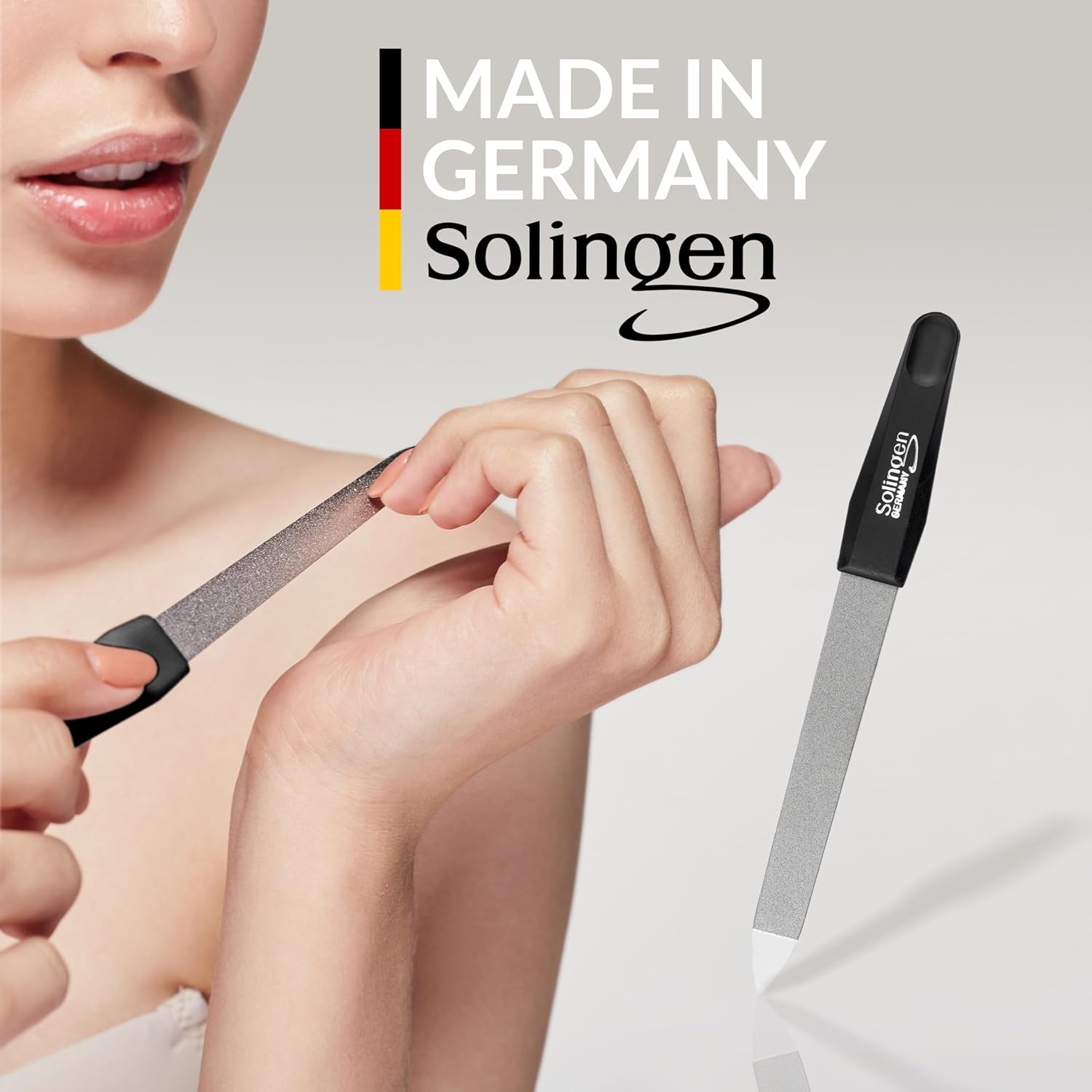marQus Premium Maniküre-Set aus Edelstahl, 5-teilig im Echtleder-Etui, handliches und weiches Komplettset mit allem für die Hand- und Fußpflege, Nagelset schwarz – Bild 4